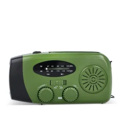 SafeSound Radio awaryjne zasilane energią słoneczną i korbką / Ciemnozielony LT95607-N0030
