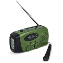 SafeSound Radio awaryjne zasilane energią słoneczną i korbką / Ciemnozielony LT95607-N0030