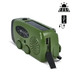SafeSound Radio awaryjne zasilane energią słoneczną i korbką / Ciemnozielony LT95607-N0030