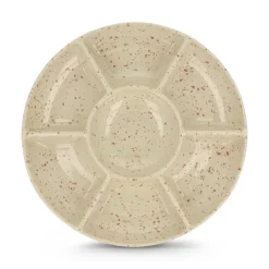 Sagaform Ditte Ceramiczny okrągły talerz do serwowania 26 cm / Beżowy LT52258-N0055