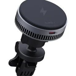 Samochodowy uchwyt do telefonu, magnetyczna ładowarka bezprzewodowa 15W Aukey / Czarny VAM09-03