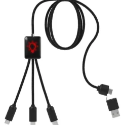 SCX.design C28 długi kabel do łądowania 5 w 1 / Czerwony 2PX06421