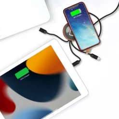 SCX.design C40 kabel ładujący z podświetlanym logo 5-w-1 rPET i z podkładką ładującą 10 W / Drewno 2PX07371