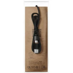 SCX.design C38 kabel do ładowania z podświetlanym logo 5-w-1 rPET i z kwadratową drewnianą obudową / Czerwony 2PX07221