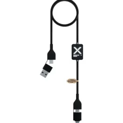 SCX.design C32 kabel do ładowania 60 W z przełącznikiem i podświetlanym logo / Czarny 2PX21290