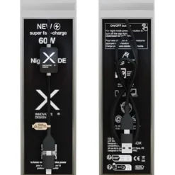 SCX.design C32 kabel do ładowania 60 W z przełącznikiem i podświetlanym logo / Czarny 2PX21290