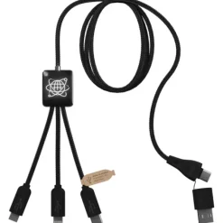 SCX.design C45 kabel 5 w 1 z tworzywa PET pochodzącego z recyklingu umożliwiający transfer danych / Czarny 2PX08590