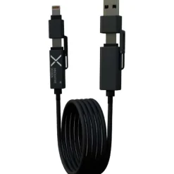SCX.design C59 magnetyczny kabel do ładowania o mocy 100 W w izolacji z silikonu / Czarny 2PX21590