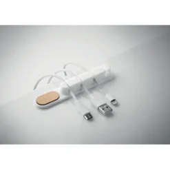 Silikonowy organizer kabli / Bialy MO2824-06