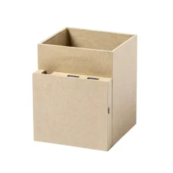 Składana ładowarka bezprzewodowa 5W z kartonu z recyklingu, hub USB 2.0, pojemnik na przybory do pisania, stojak na telefon / Neutralny V0178-00