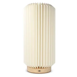 Składana papierowa lampa LED Coollux Aurora Tall na drewnianej podstawie, 32 cm / Naturalny LT40726-N0094