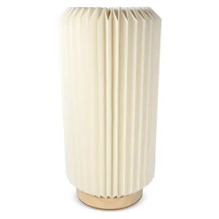 Składana papierowa lampa LED Coollux Aurora Tall na drewnianej podstawie, 32 cm / Naturalny LT40726-N0094