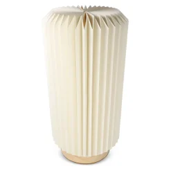 Składana papierowa lampa LED Coollux Aurora Tall na drewnianej podstawie, 32 cm / Naturalny LT40726-N0094