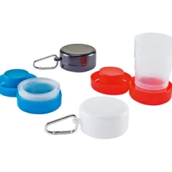 Składany kubek 200 ml z pojemniczkiem na tabletki / Foldcup / Biały IP26027900