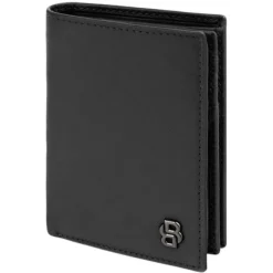 Składany portfel na karty and money pocket Double B Saffiano Grey / Czarny HLG526A