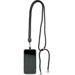 Smycz do telefonu z RPET / Czarny MO6925-03