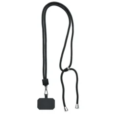 Smycz do telefonu z RPET / Czarny MO6925-03
