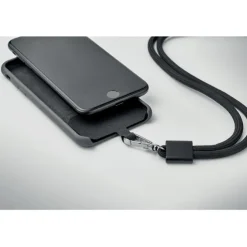 Smycz do telefonu z RPET / Czarny MO6925-03