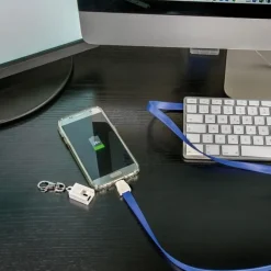 Smycz do transferu danych z micro USB LE PORT / Niebieski 063904