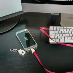 Smycz do transferu danych z micro USB LE PORT / Biały 063906