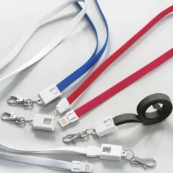 Smycz do transferu danych z micro USB LE PORT / Biały 063906