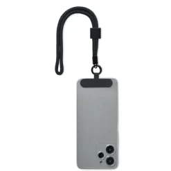Smycz krótka do telefonu RPET / Czarny MO2668-03