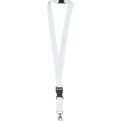Smycz poliestrowa 20 mm z klamrą i karabińczykiem / Biały LT90879-N0001