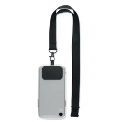 Smycz z uchwytem na telefon / Czarny MO2120-03