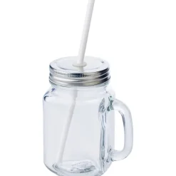 Słoik do picia 480 ml ze słomką / Neutralny V8485-00