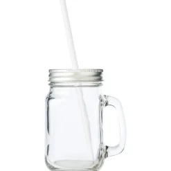 Słoik do picia 480 ml ze słomką / Neutralny V8485-00