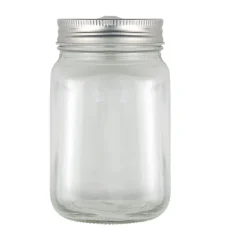 Słoik do picia 480 ml ze słomką / Neutralny V8485-00