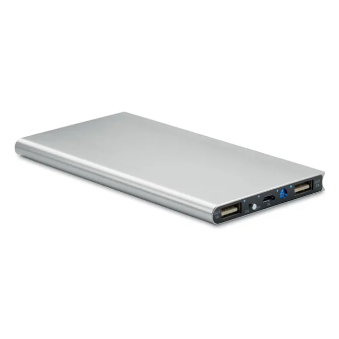 Solarny power bank 8000 mAh / Srebrny mat MO9051-16