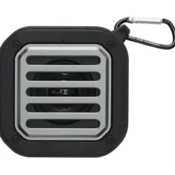 Solo plastikowy głośnik solarny Bluetooth® IPX5 o mocy 3 W z karabińczykiem wykonany z tworzywa pochodzącego z recyklingu z c / Czarny 12434790