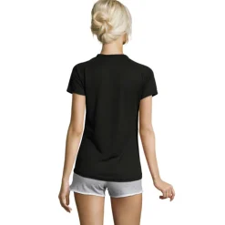 SPORTY Damski T-Shirt 140g / Czarny / Czarny opal S01159-BK-S