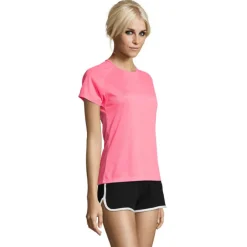 SPORTY Damski T-Shirt 140g / Neonowy róż 2 S01159-NP-M
