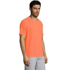 SPORTY Męski T-SHIRT 140g / Neonowy pomarańczowy S11939-NO-3XL