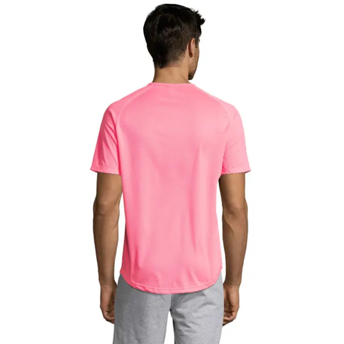 SPORTY Męski T-SHIRT 140g / Neonowy róż 2 S11939-NP-S