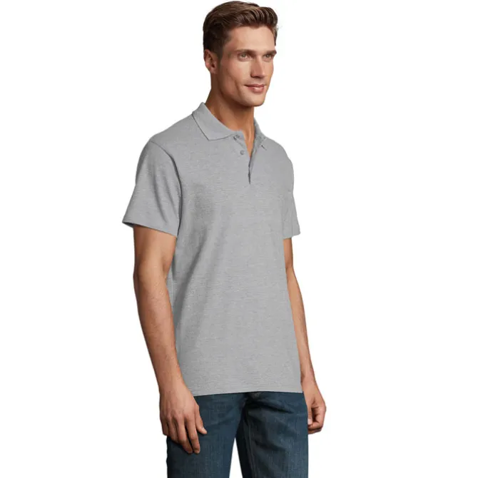 SPRINgII Męskie POLO 210g / Grey melange S11362-GY-4XL