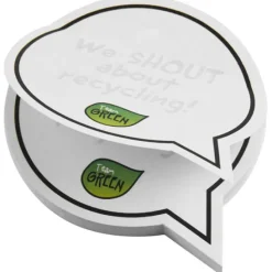 Sticky-Mate® karteczki samoprzylepne z materiałów z recyklingu w kształcie chmurek na tekst / Biały 21018601