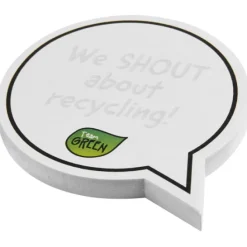 Sticky-Mate® karteczki samoprzylepne z materiałów z recyklingu w kształcie chmurek na tekst / Biały 21018601