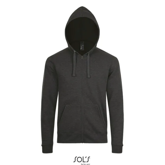 STONE UNI HOODIE 260g / Charcoal melange S01714-CE-S