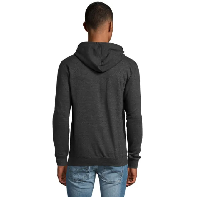 STONE UNI HOODIE 260g / Charcoal melange S01714-CE-S