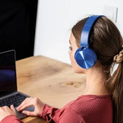 Słuchawki nauszne bluetooth DAMIAN / Niebieski 3092104