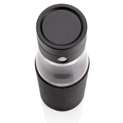 Szklana butelka 650 ml Ukiyo, monitorująca ilość wypitej wody / Czarny P436.721