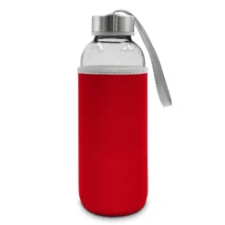 Szklana butelka 420 ml w pokrowcu | Bob / Zielony V0462-06