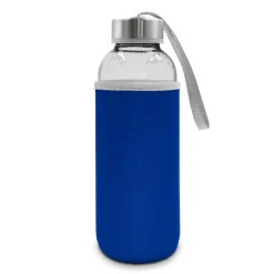 Szklana butelka 420 ml w pokrowcu | Bob / Granatowy V0462-04