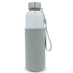 Szklana butelka na wodę z rękawem 500ML / Transparentny / szary LT98822-N0461