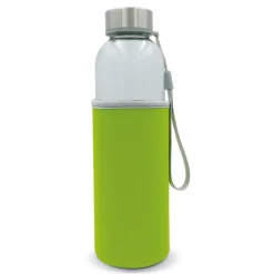 Szklana butelka na wodę z rękawem 500ML / Transparentny / jasnozielony LT98822-N0432