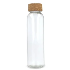 Szklana butelka z recyklingu z korkiem 500ml / Transparentny LT98870-N0004