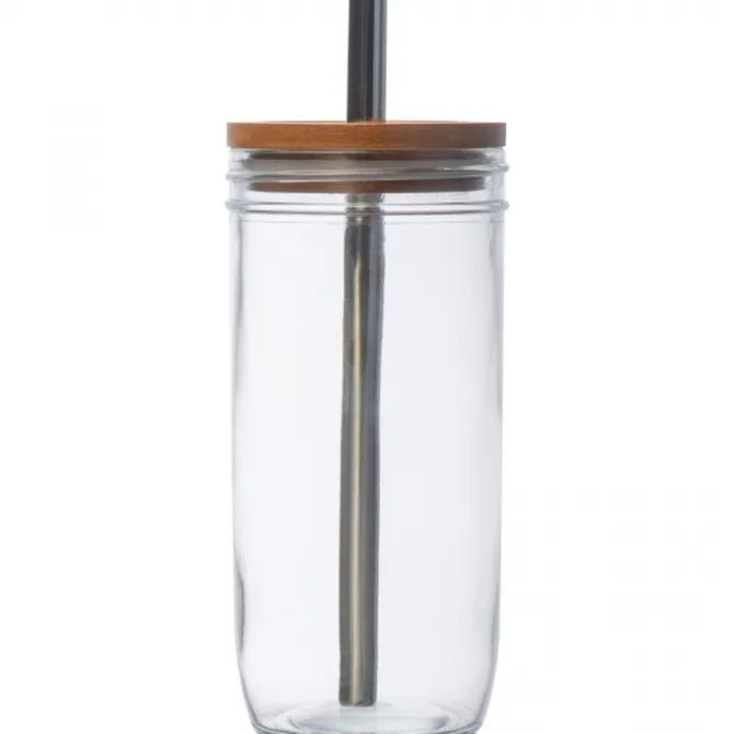 Szklanka z pokrywką i słomką 650 ml BENEDYKT / Przeźroczysty 8384266